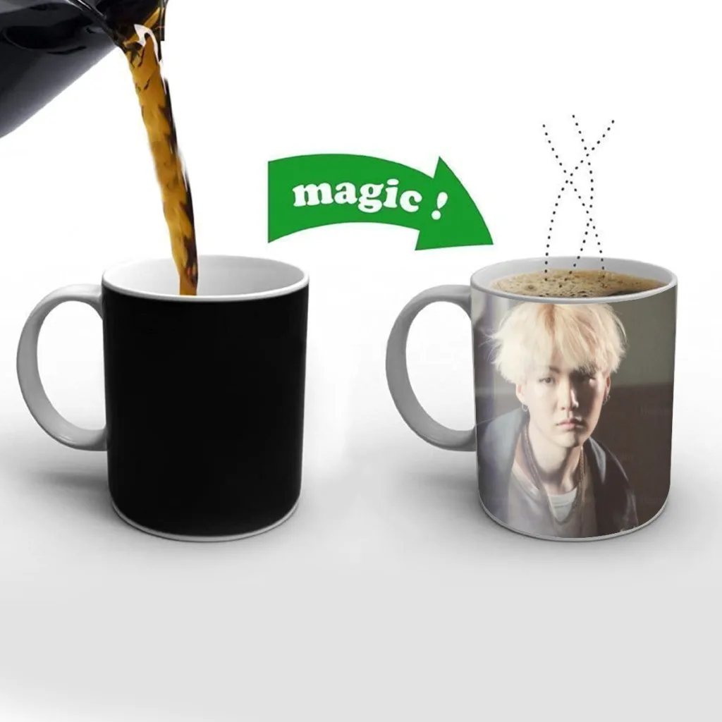 New-Agust-D-KPOP-One Piece Coffee Mugs And Mug Creative Color Change Tea Cup Ceramic Milk Cups Novelty Gifts