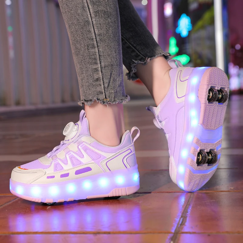 

Trendy shoes for Girls, Boys, Kids & Adults: 4-Wheel Auto-Retractable Invisible Sneakers & Roller Skates
