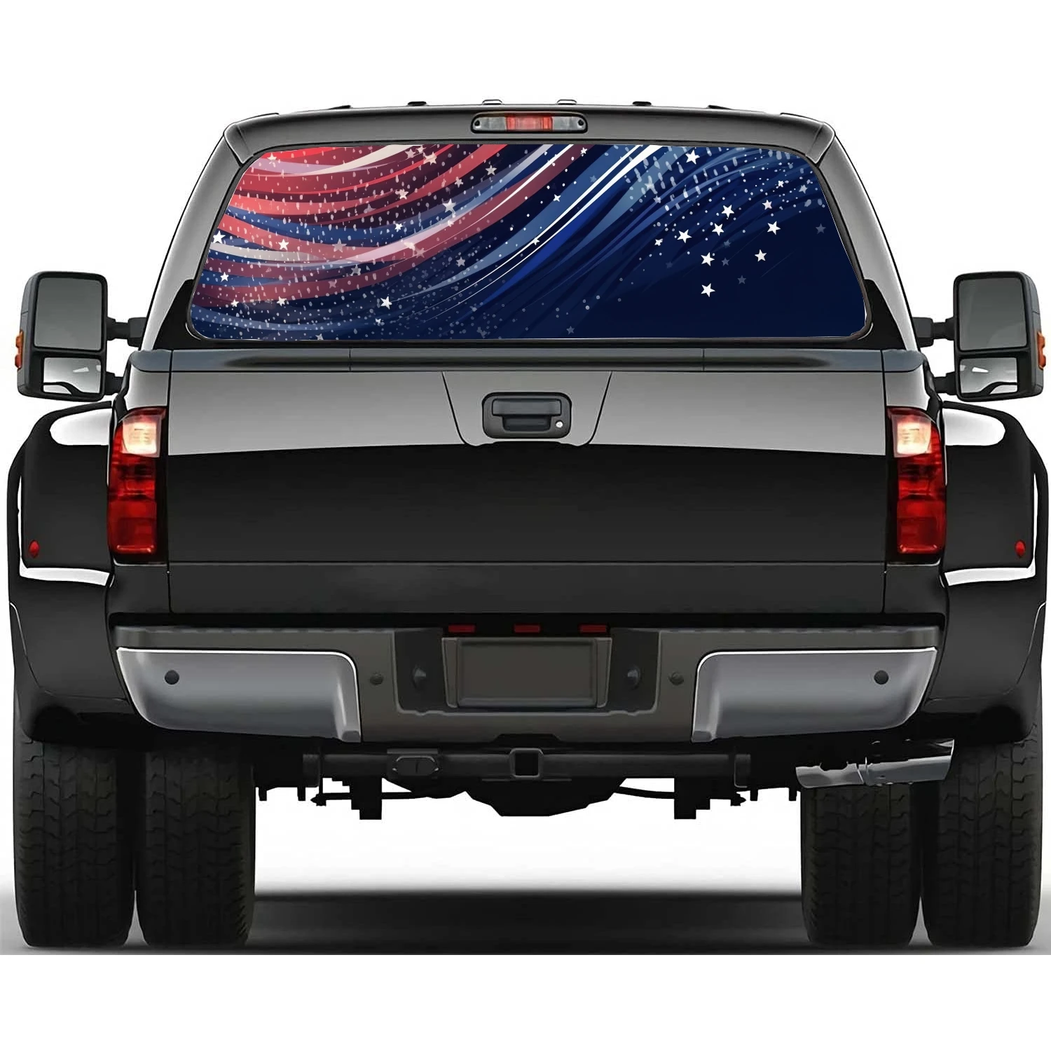 

American Flag Stripes Car Rear Window Decal Fit Pickup,Truck,Car Universal See Through Perforated Back Window Vinyl Sticker