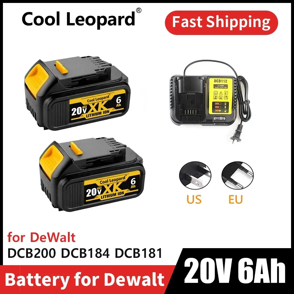 

Original DCB200 18V 6.0Ah Lithium Replacement Battery for Dewalt DCB184 DCB182 DCB180 DCB181 DCB182 DCB201 DCB206 XR Power Tool