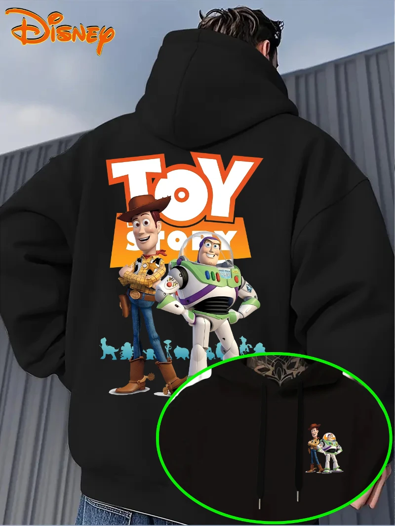 

Disney Toy Story Men's Hoodie - Official Woody&Buzz Lightyear Hoodie Loose Hoodie Fan Birthday Gift
