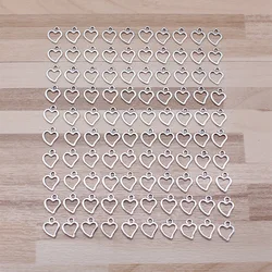 IFOCUS 100pcs/Lot Tiny Heart Charms For DIY Jewelry Making Zinc Alloy 10x8mm/0.39x0.31inch