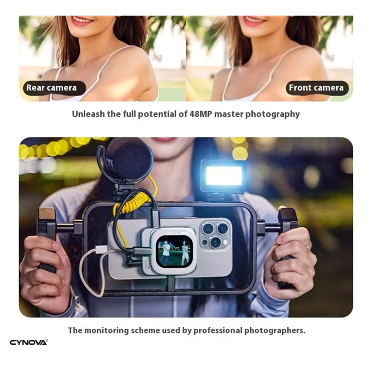 L73A NEW Magnetic Mini Phone Vlog Selfie Monitor Screen for Back Camera Monitor Screen Rear Camera Vlogging Live