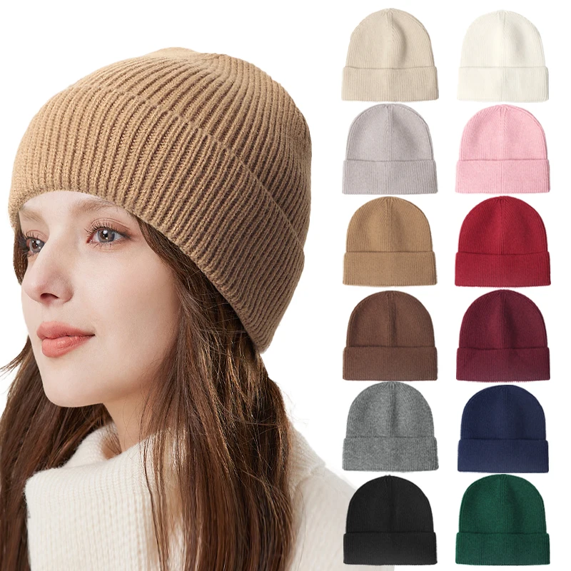 Fashion High Quality Knitted Hat for Women and Men Casual Beanie Hat Cap Winter Soft Warm Cashmere Caps Unisex