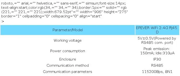 EPEVER WiFi2.4G RJ45 D WiFi Adapter for MPPT Solar Charge Controller Communication Monitoring by Mobile Phone App