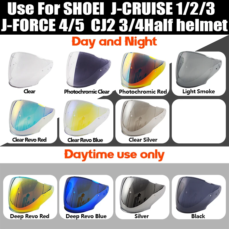 

J-CRUISE Visor Photochromic For SHOEI J-CRUISE1/2/3 J-FORCE4/5 CJ2 3/4 Motorcycle Shield half Helmet Accessories Uv Protected