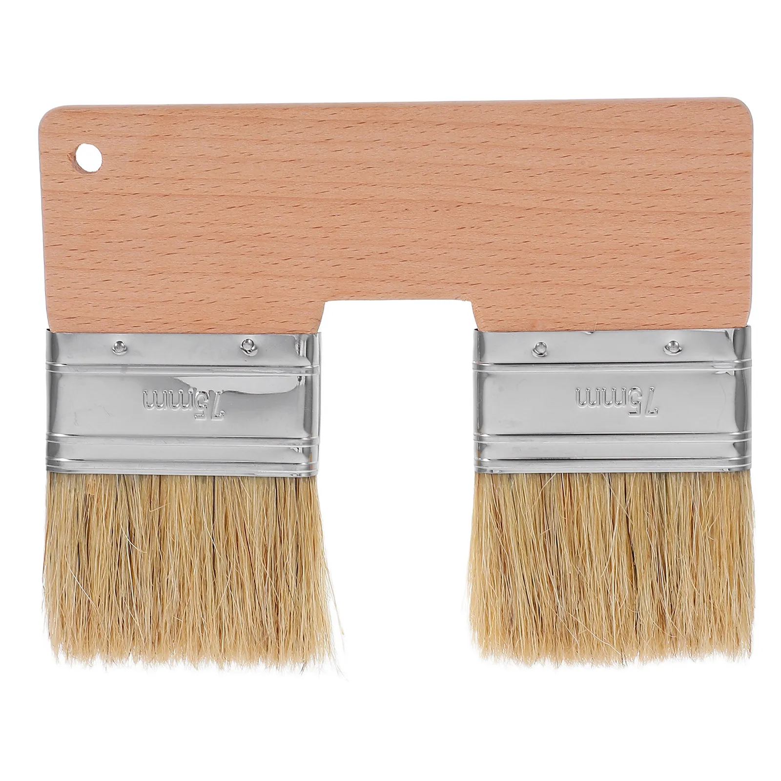 Double Heads Natural Pig Bristle Flat Painting Brush U Shaped Art Brush Double Color Oil Acrylic Paint Tool Artist Brushes Oil