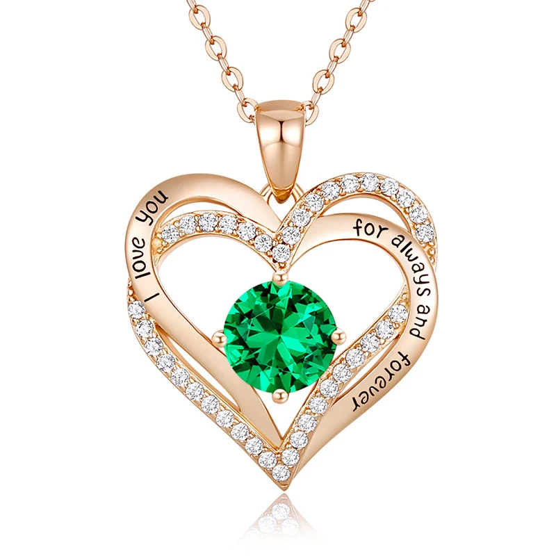 Forever Love Heart Women Pendant Necklaces 925 Sterling Silver with Zirconia Birthday Anniversary Jewelry Gift for Wife Girls