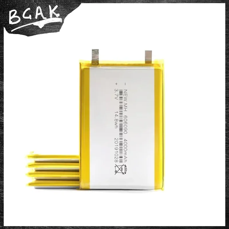 Universal BCAK 3.7V 606090 4000mAh Battery Lithium Polymer Rechargeable Cells for GPS PSP DVD Toy Powerbank Power Bank Tablet PC