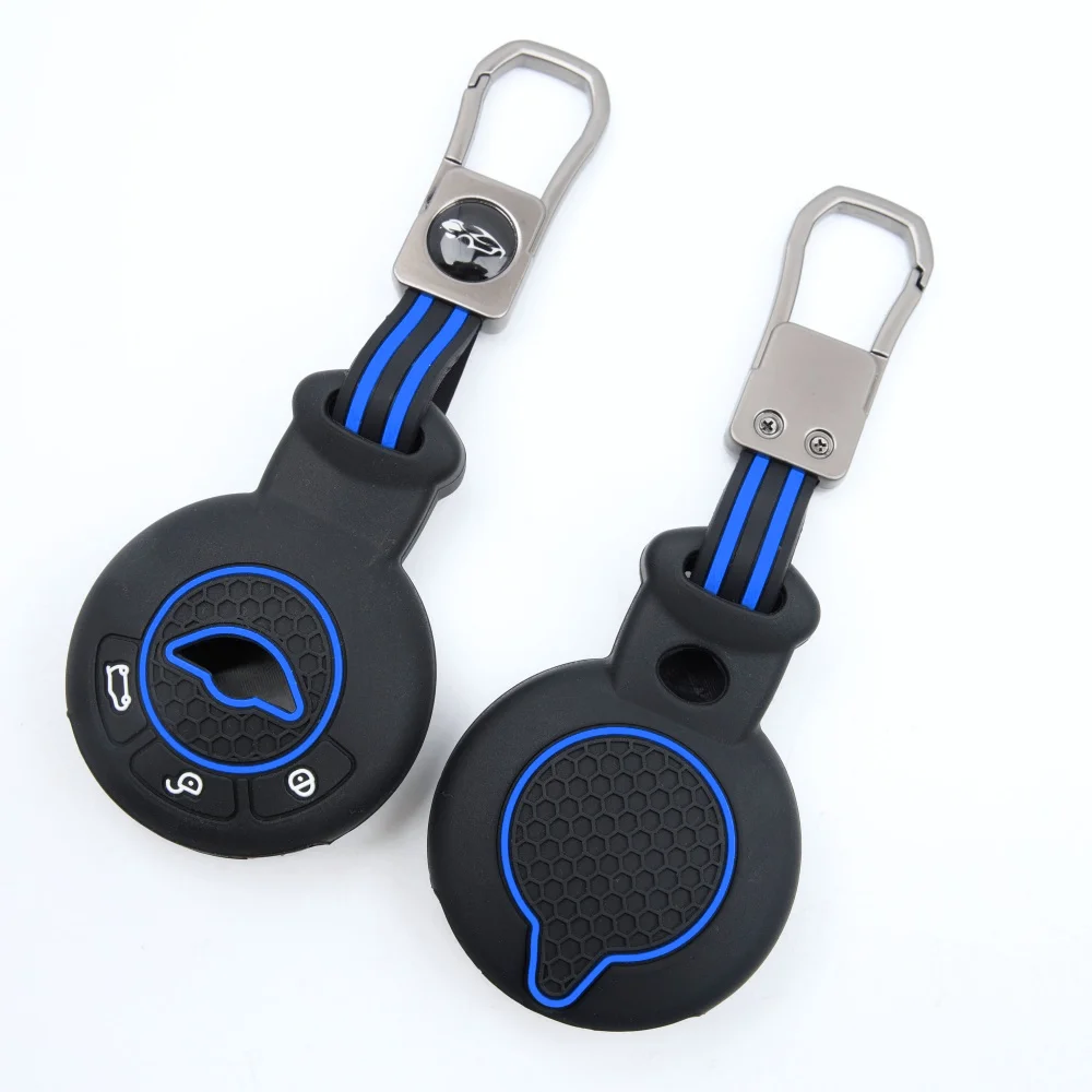 Silicone Car Key Fob Cover For BMW Mini Cooper Clubman Countryman Paceman Roadster R56 R57 CAS3 with clasp holder