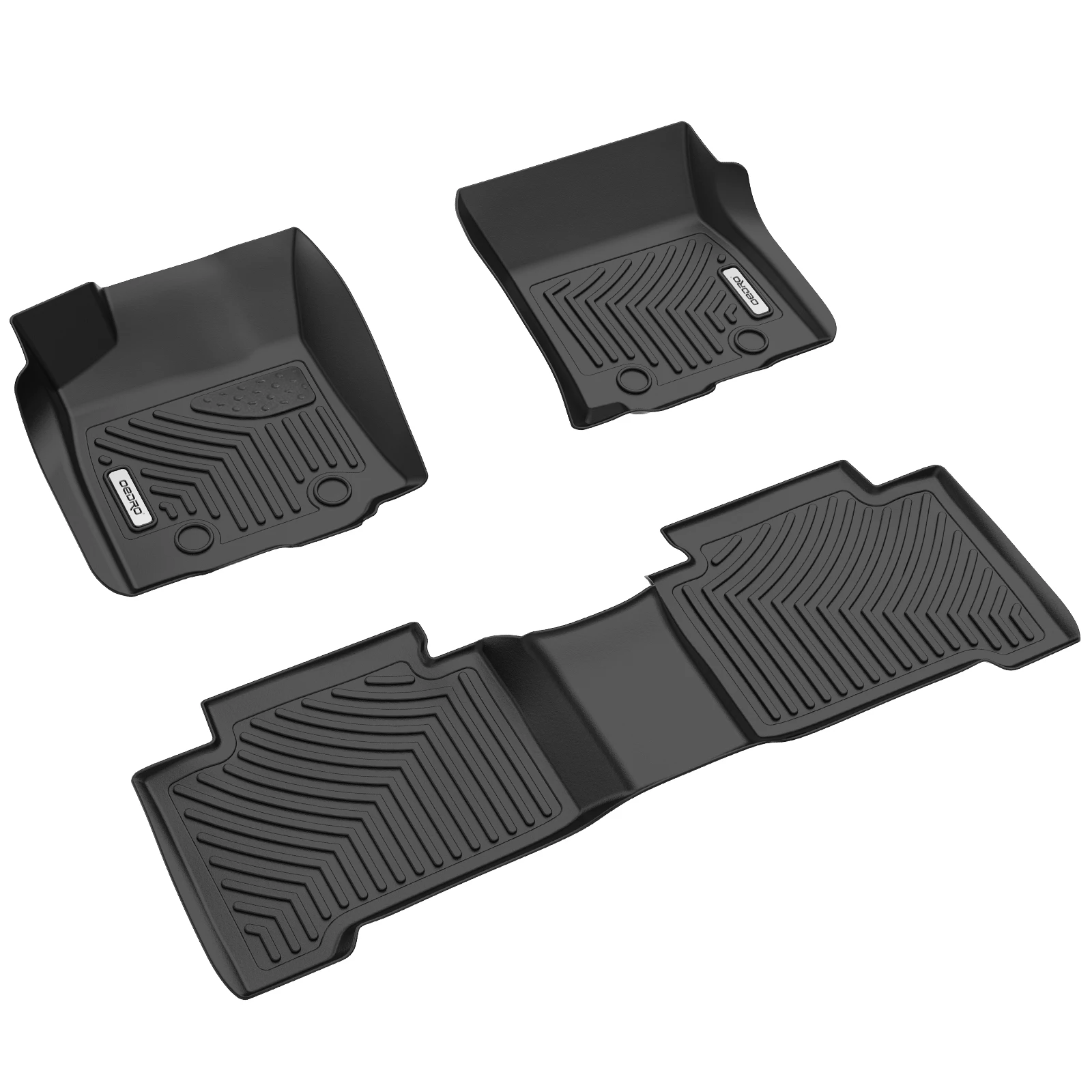 TPE Floor Mats for 2018-2023 Toyota Tacoma Double Cab Set All-Weather Protection Rubber