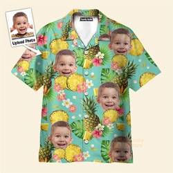 New Hawaiian Custom Photo Face Shirt Fun 3d Diy Print Button Shirts Short Sleeves Hawaii Shirt Tops Asian Size Tees Fashion Top