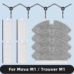 Compatible For Dreame Mova M1 / Trouver M1 Robot Vacuum Spare Parts Side Brush Hepa Filter Mop Cloth Accessories Consumables