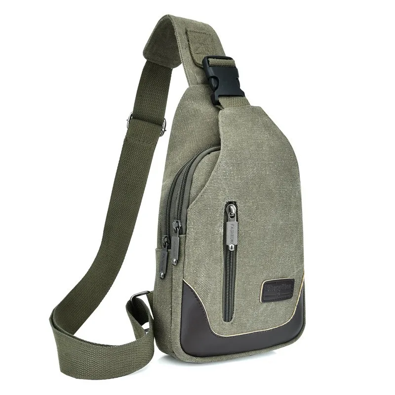 2025 New Men's Canvas Chest Bag Crossbody Sling Backpack Korean Style Casual Waist Pack Lightweight Travel Shoulder Bag254