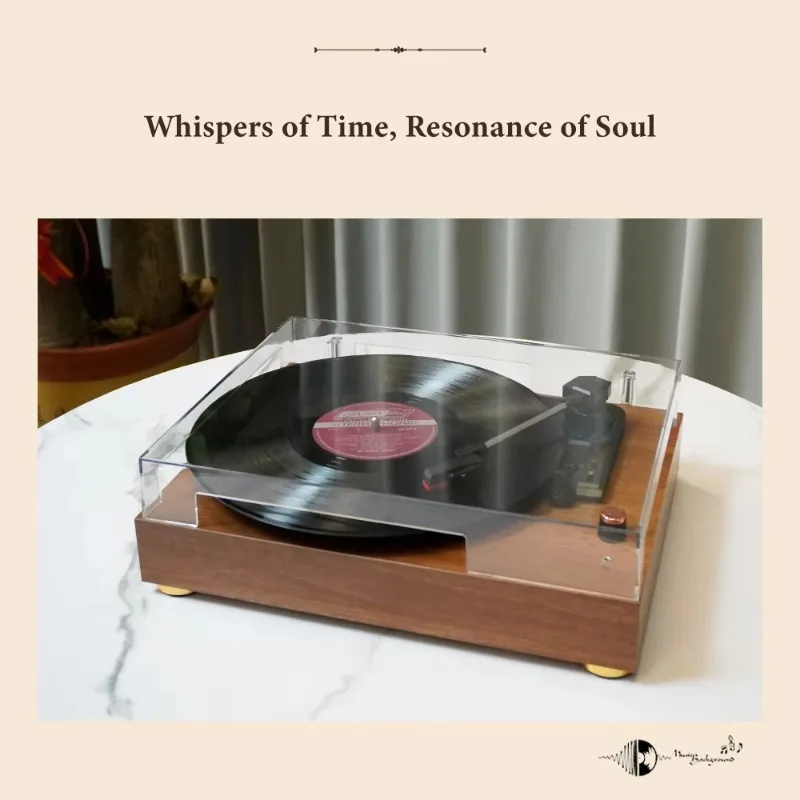 متوفر في المخزون قرص دوار خشبي عتيق 3 سرعات بلوتوث مشغل تسجيلات فينيل هاي فاي مع مكبرات صوت مدمجة لهدايا عيد الميلاد