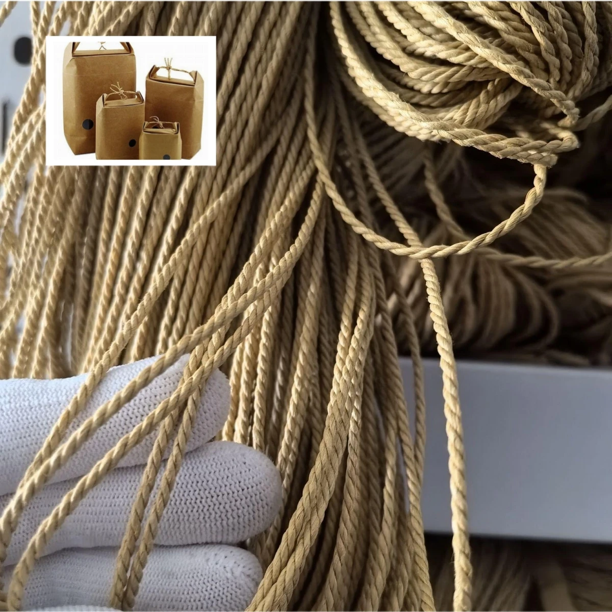 Kraft Paper Rope 2mm/3mm Basket Paper Rope For Tie The Cake Box Rope Pizza Packaging Pet  DIY Decoration