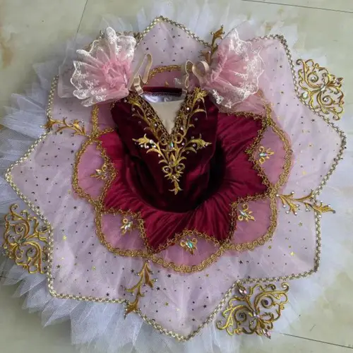 Falda de Ballet profesional para niños y niñas, vestido de princesa roja de bailarina para adultos, disfraces de baile de actuación, Lago de los cisnes
