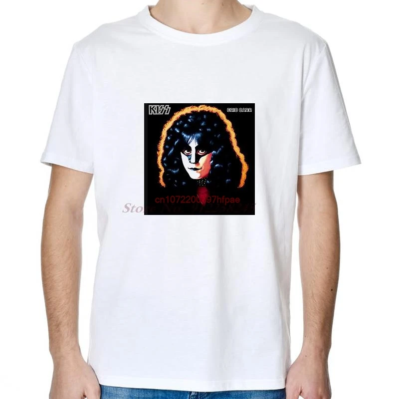 Kiss Rock N Rolls Eric Carr Kiss Band Diy Harajuku Graphic T Shirts Oversized Cotton Short Sleeve T-Shirts Mens Print T Shirt