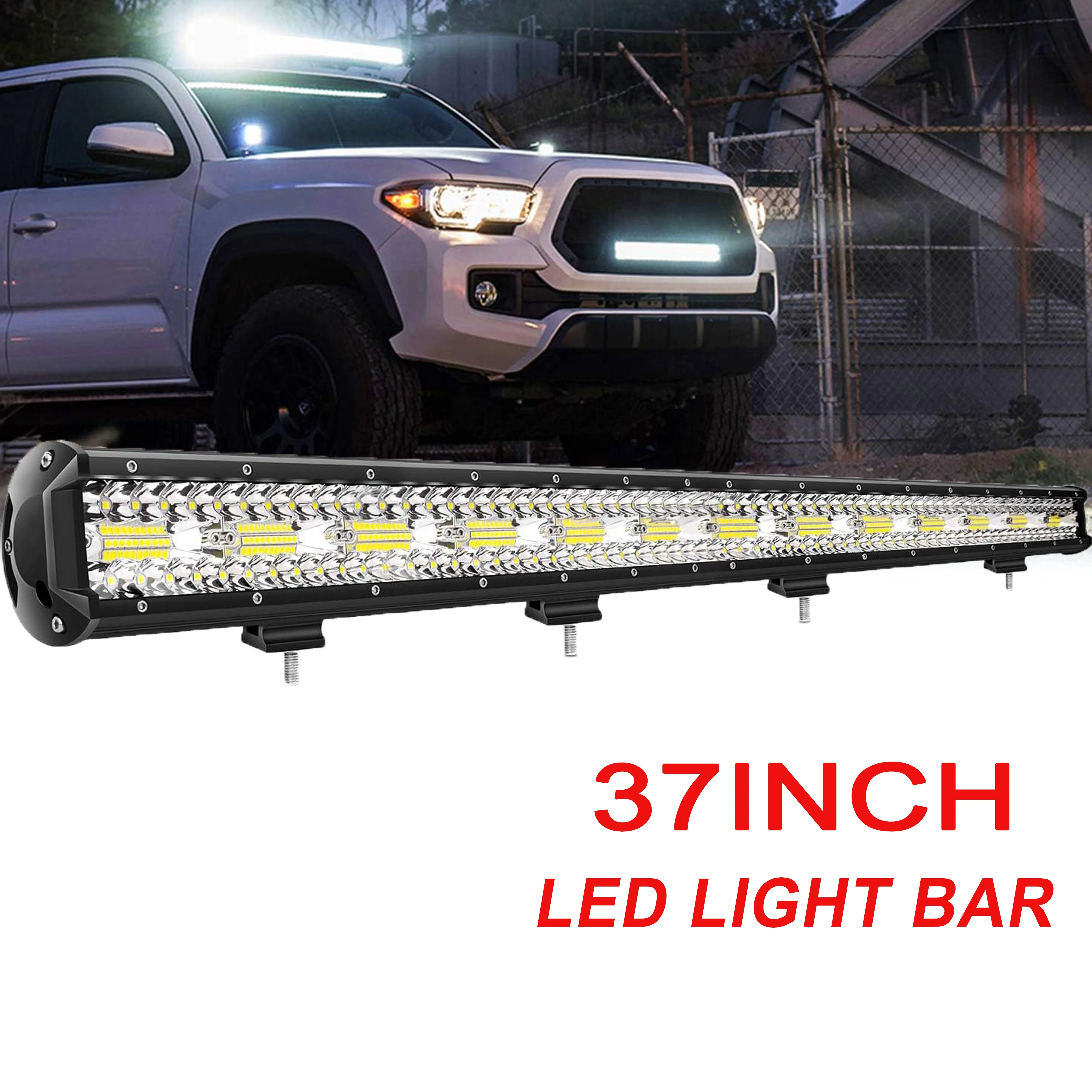 

37-дюймовая светодиодная балка, верхний бамперный светильник для внедорожников, светодиодный рабочий фонарь для кабины внедорожников, квадроциклов, UTV, лодок, более 3000 люмен