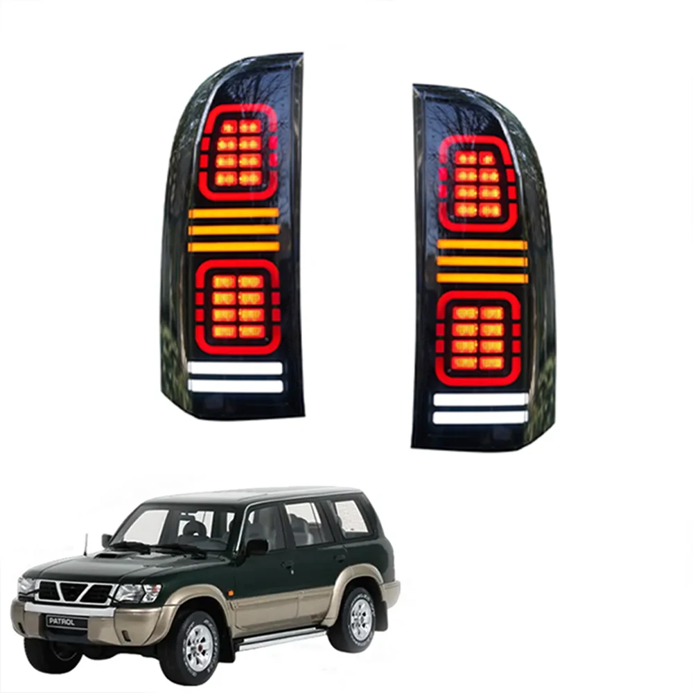 Pair Of Car Tail Light Assembly For Nissan Patrol Y61 07-16 LED Brake Flowing Water Flicker Plug and Play Tail Lamps Taillights