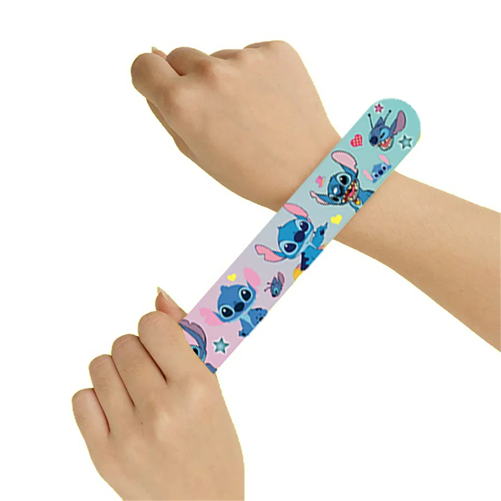 Stitch Bracelet 6/12pcs Cartoon Snap Ring Bracelet Children's Toys for Boys Girls Cute Stitch Disney Creative Bracelet Gift