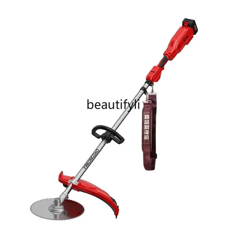 

A Electric, rechargeable small household lithium battery lawn mower, tool lawn mower artifact