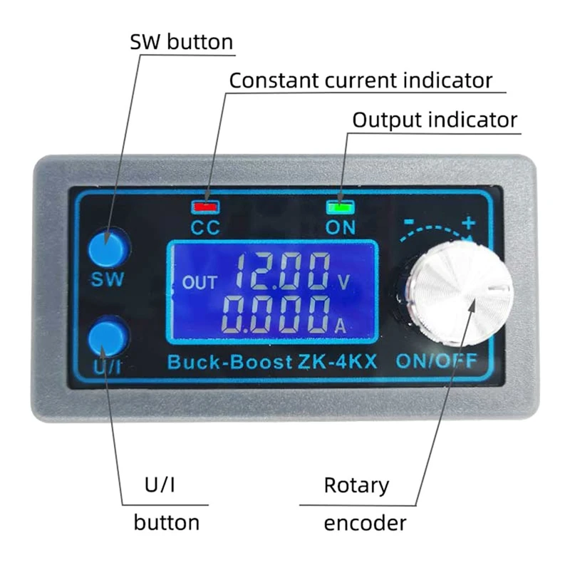 Regulador de voltaje ajustable de CC programable, Panel de cargador Solar de corriente constante, voltaje constante, duradero y fácil de usar, DC-DC