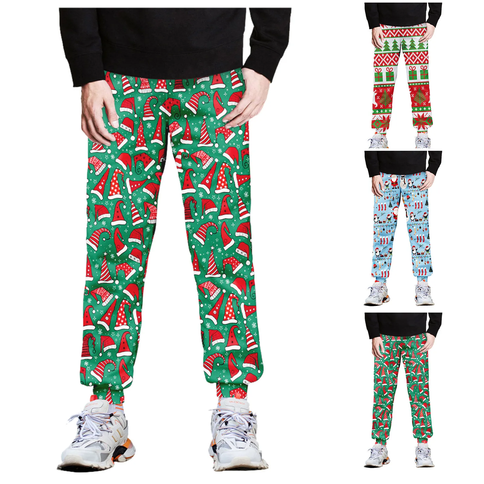 Pants Trend Trousers Print -Size Christmas Foot Men's Fashion Men's pants Pants Mens Big And Tall