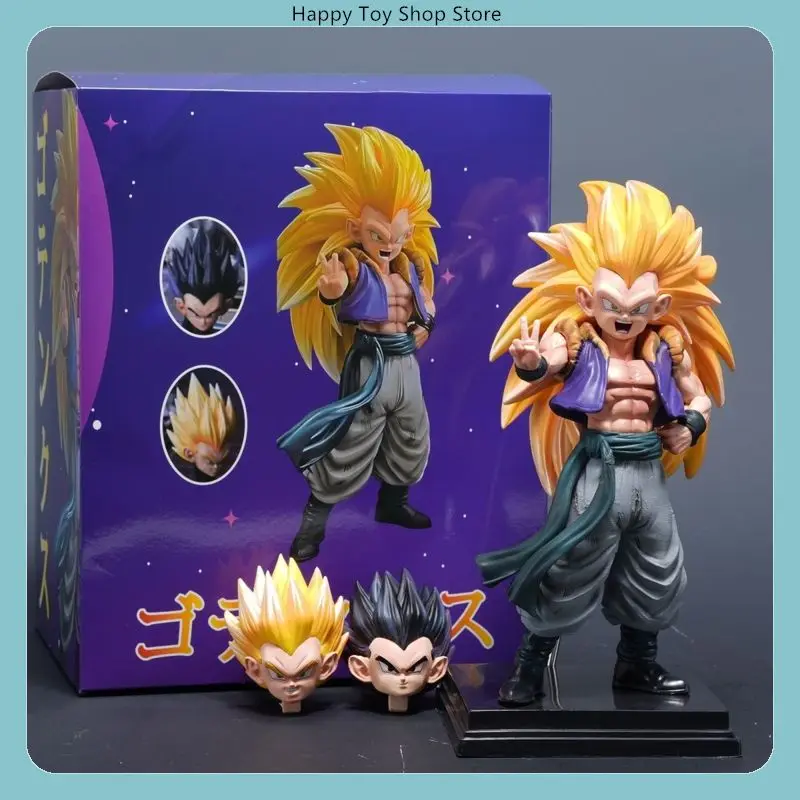 

Dragon Ball Gotenks Super Saiyan 22cm Standing Anime Figure 3-Headed Model Statue Desktop Decoration Collectible Ornament Toy