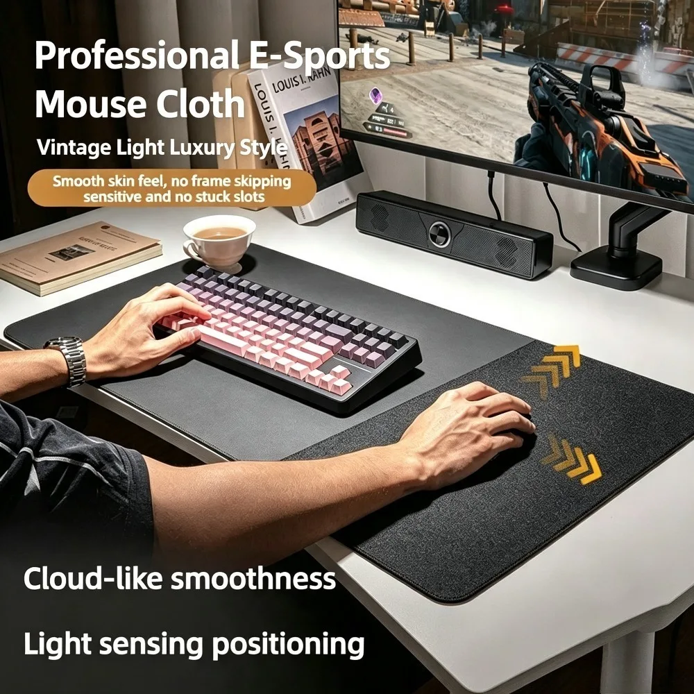 Gaming Mouse Pad Large Desk Mat Double Sided Cork PU Leather Waterproof Office XXL Computer Desk Accessories Non Slip Mousepad