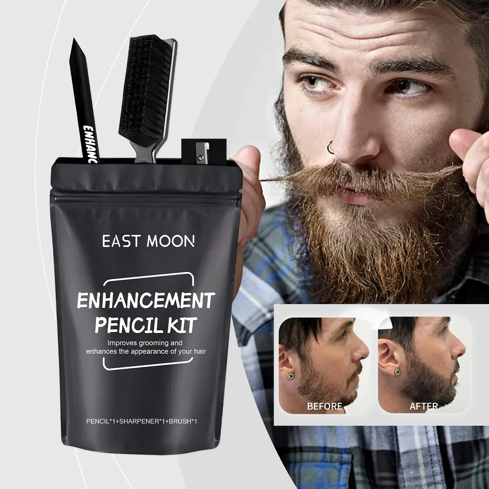 

Набор наполнителей для мгновенной ручки для бороды, многофункциональный карандаш для наполнения линии волос для бороды, водостойкая ручка-раскраска для ухода за выпадениями волос