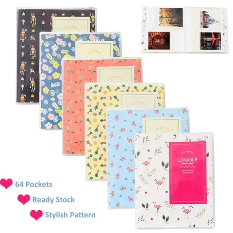 64 포켓 인화지 필름 앨범 후지 필름 Instax 미니 8 8 + 미니 9 미니 7s 25 50 90 후지 필름 용지 사진