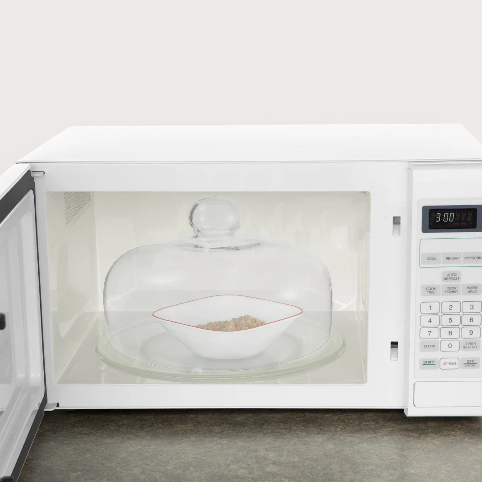 

24Cm Glass Food Cover for Microwave Transparent Splatter Proof Lid High Heat Resistant Retains Nutrients Universal Compatibility