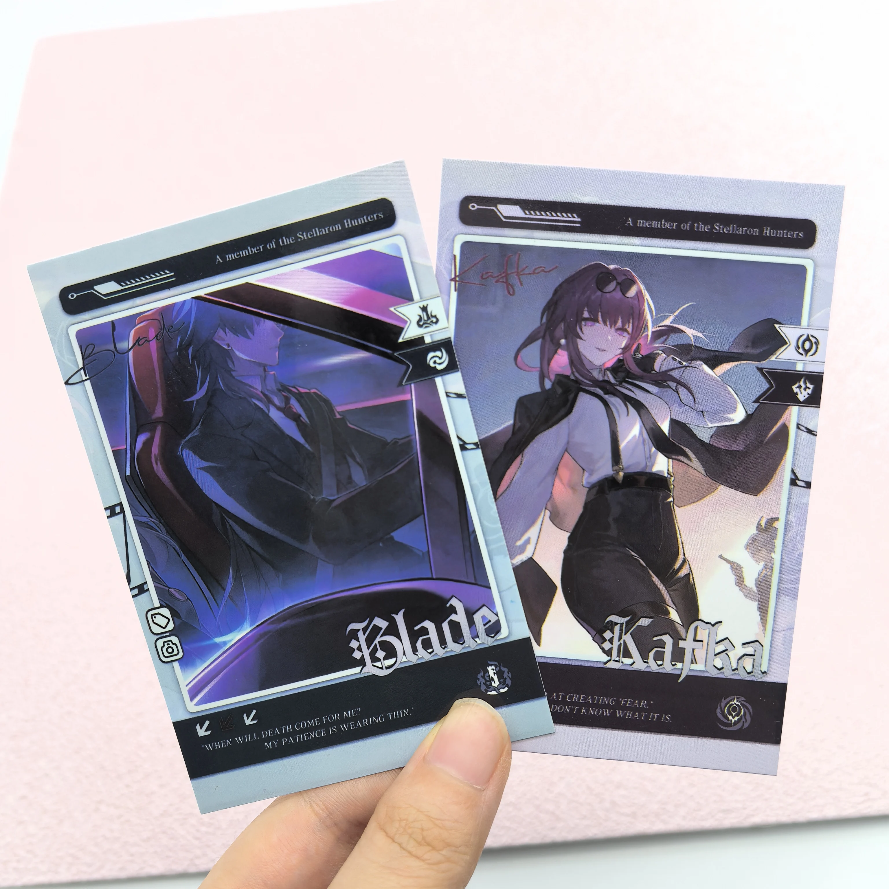 Juego de Anime Honkai: Star Rail Argenti Phainon Kafka, postal de personaje del domingo, tarjeta de papel, hermoso marcapáginas, colección de juegos, 1 Juego