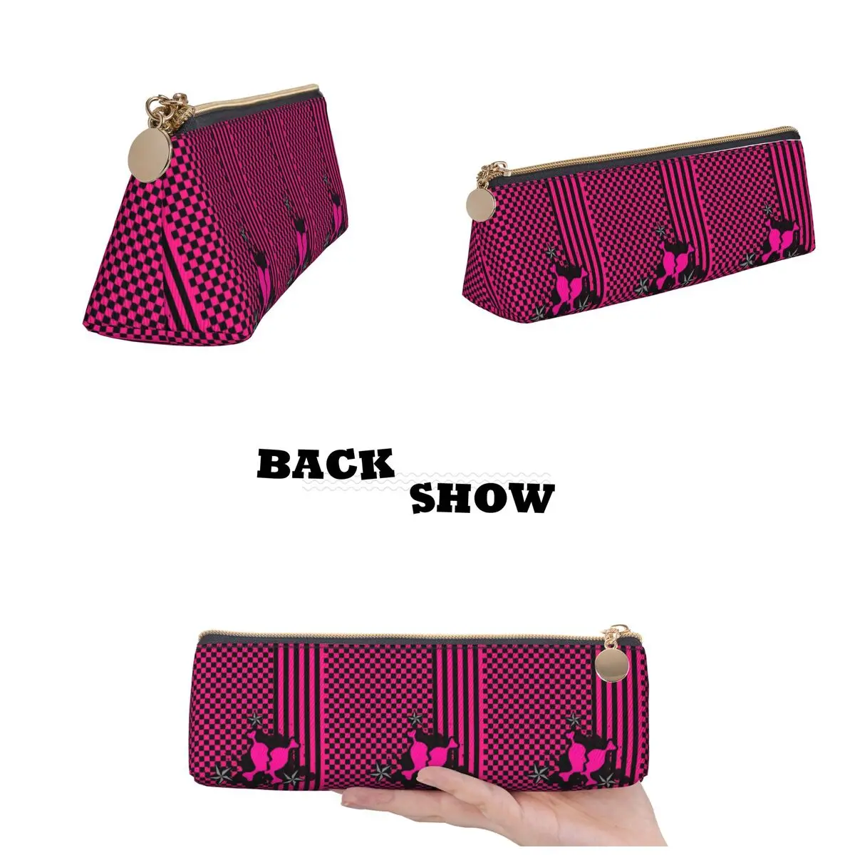 Punky Pink Emo Pencil Case Pen Holder Storage Stationery Supplies Large Storage Pen Box Pencil Bag for Students Gifts - view 2