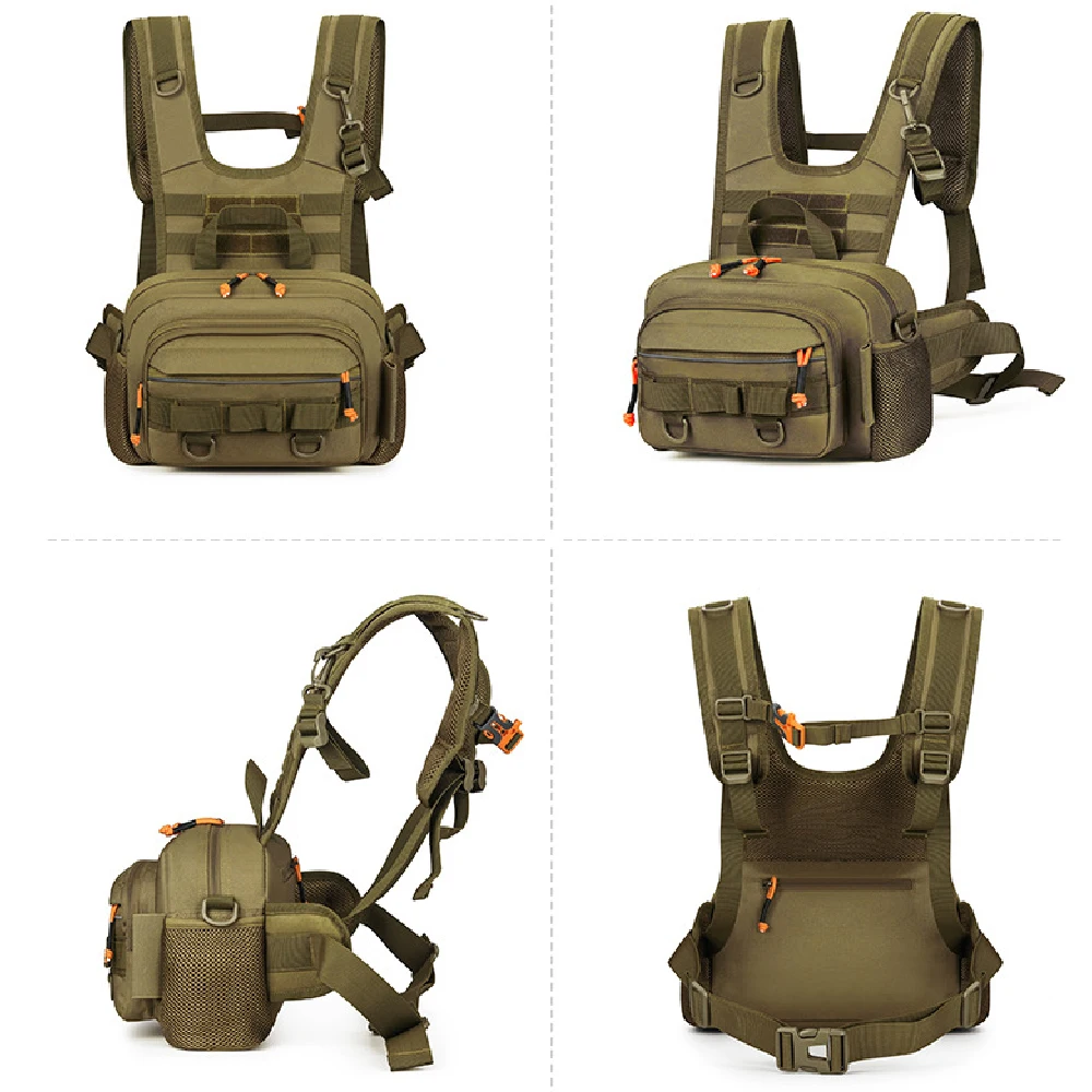 RGGMQQ 1 Stück Angel-Brusttasche, wasserdichte Fliegenfischertasche mit reflektierendem Design für Herren und Damen, ideal für Outdoor-Aktivitäten wie Jagd und Wandern. – Detail 15