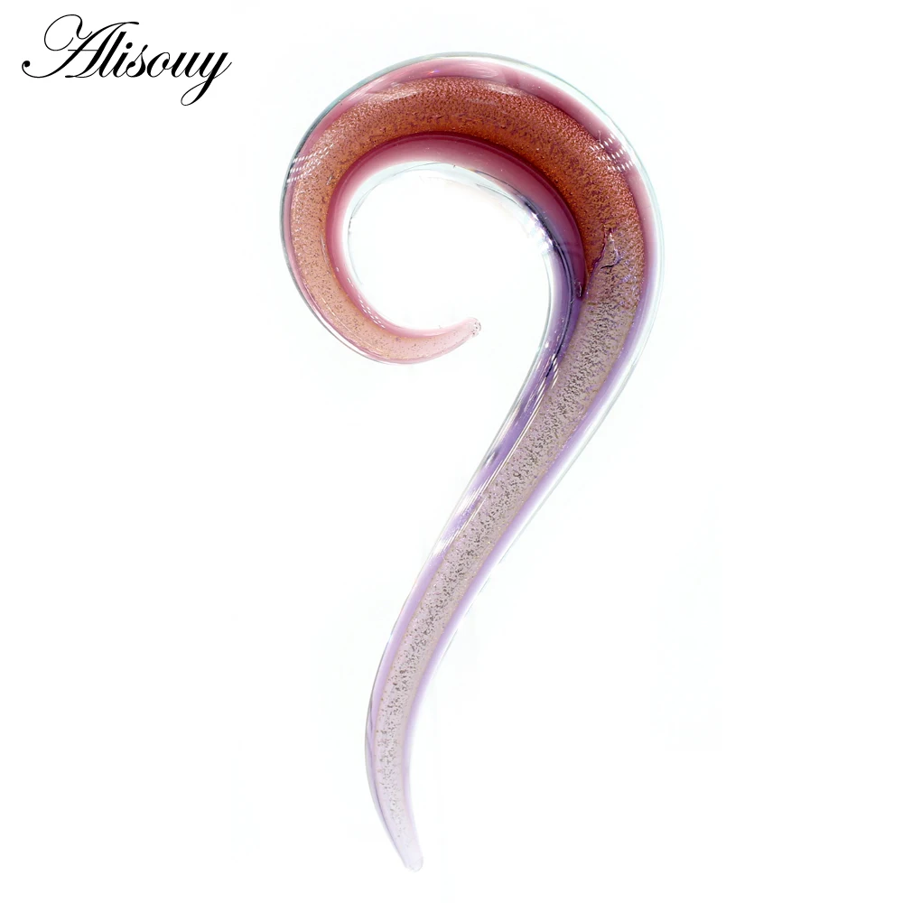 Alisouy 2PCS Red Glass Question Mark Ear Plugs Tunnels Spiral Taper Cartilage Earring Gauges Expander Stretcher Piercing Jewelry