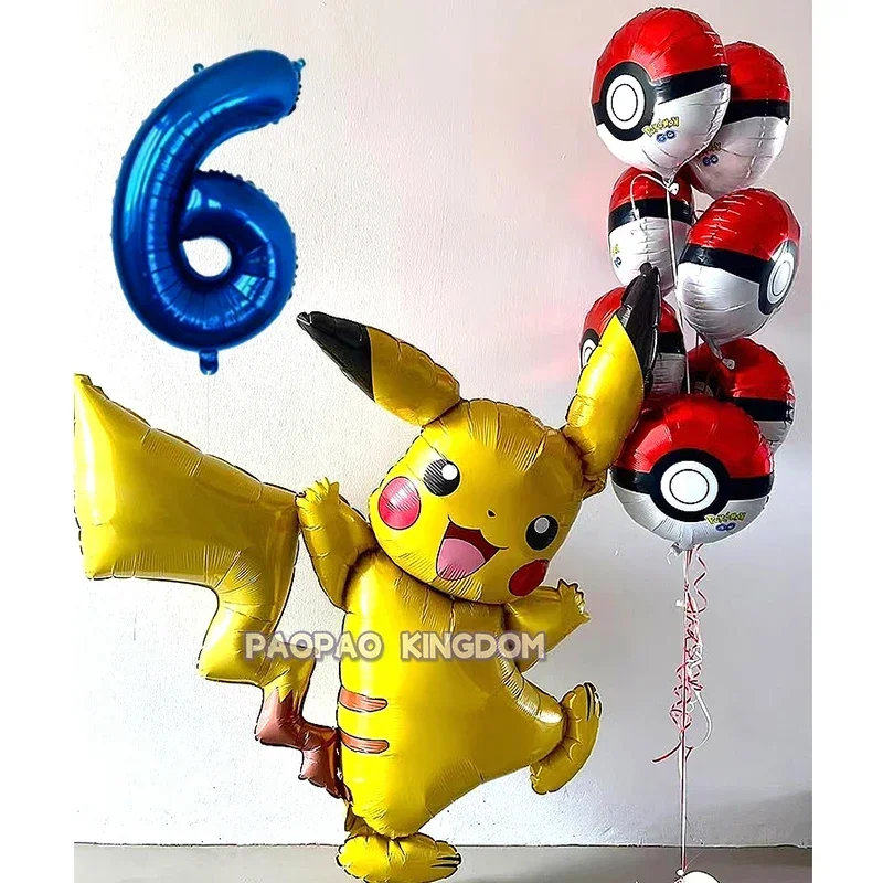 البوكيمون بالون بيكاتشو مجموعة السنجاب Bulbasaur الإنسان الشكل الألومنيوم بالون لوازم الديكور الاطفال حفلة عيد ميلاد هدية Tos