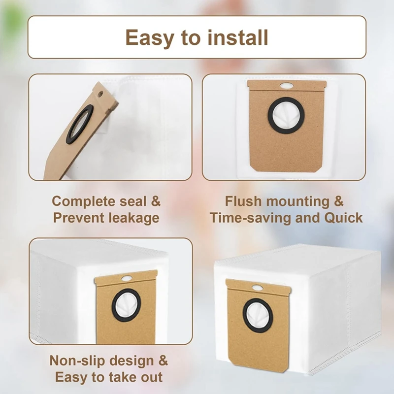 أكياس الغبار لـ Eufy L50 L60 جهاز آلي لتنظيف الأتربة قاعدة تفريغ ذاتية، أكياس غبار بديلة مع محطة فارغة ذاتية