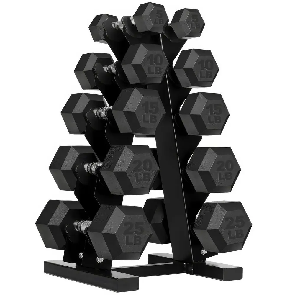 

Weights Dumbbells Set with Rack 150 lb RubberCoated Dumbbells for Easy Grip, Durable Carbon for Strength Training, Essential Wo