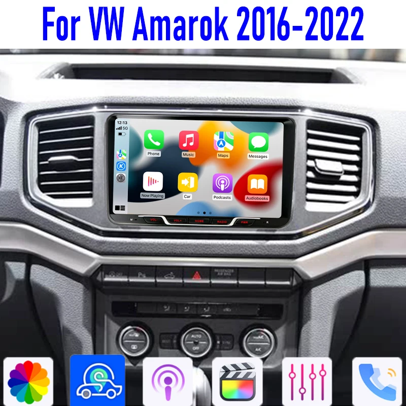 

GPS 9'' For VW Amarok 2016-2022 Car Radio Head Unit Wireless Carplay Apple Android 13 Auto Intelligent System 4-64GB BT WIFI