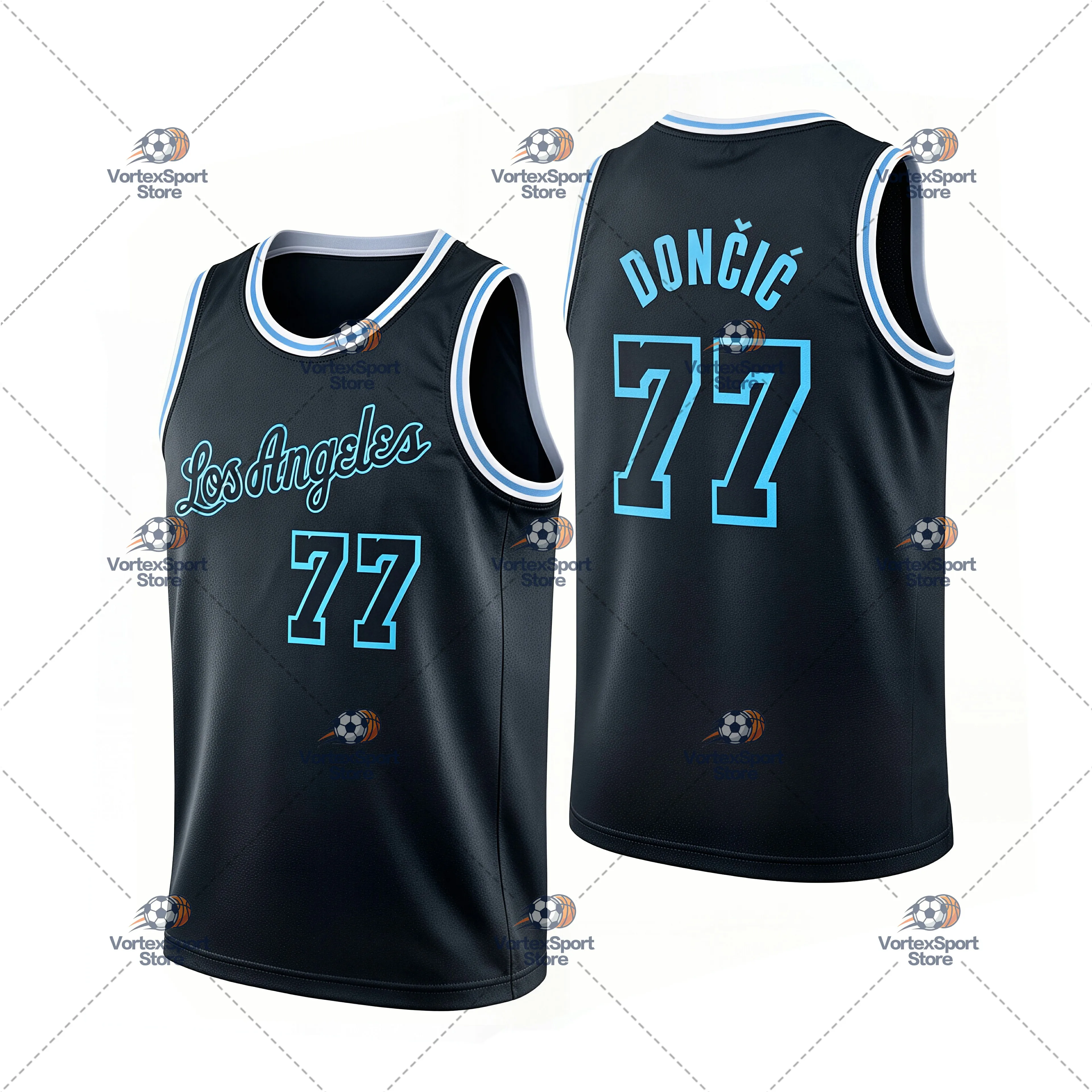 Kinder Doncic NO.77 Basketball Schnelltrocknende Weste Herren Eltern-Kind Ärmelloses O-Ausschnitt Athleten Personalisiertes Trikot – Detail 6
