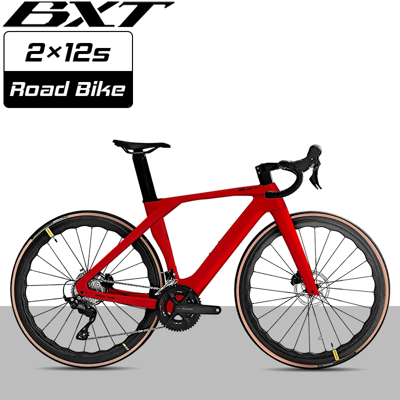 

BXT Carbon Fiber Road Racing Bike R7120 24 Speed Flat-Mounted Disc Brake Bicycle Pro-145