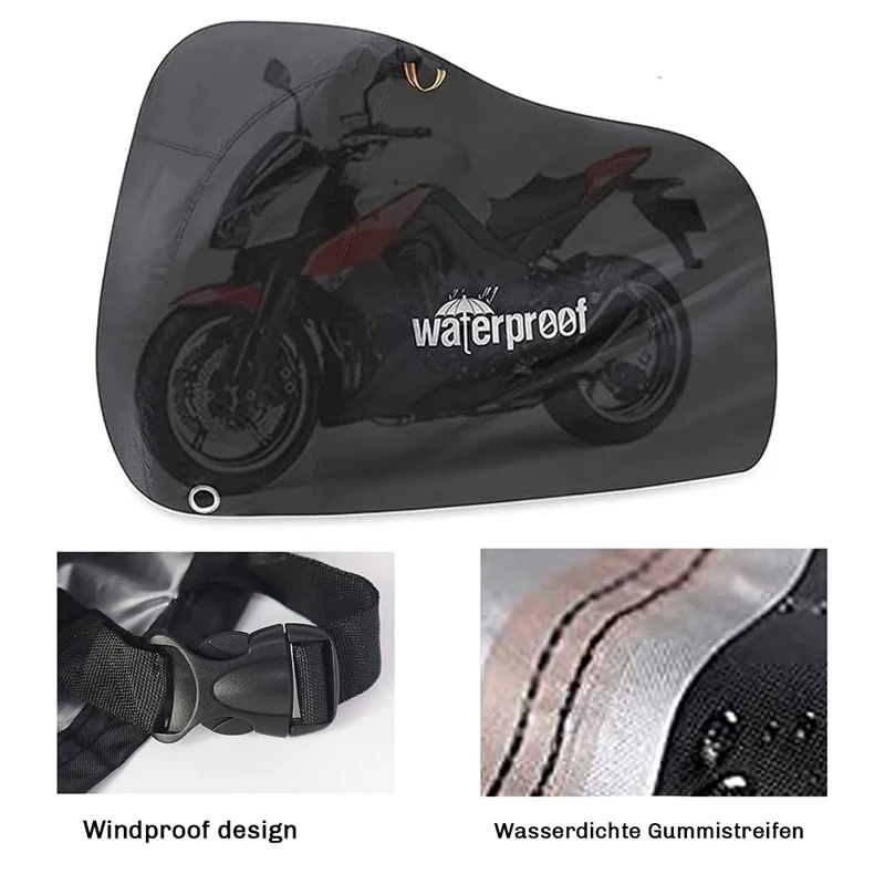 Bike Cover For 1 To 2 Bikes, Waterproof Outdoor Bicycle Storage Protector Rain Sun UV Dust Wind Proof Bicycle Cover