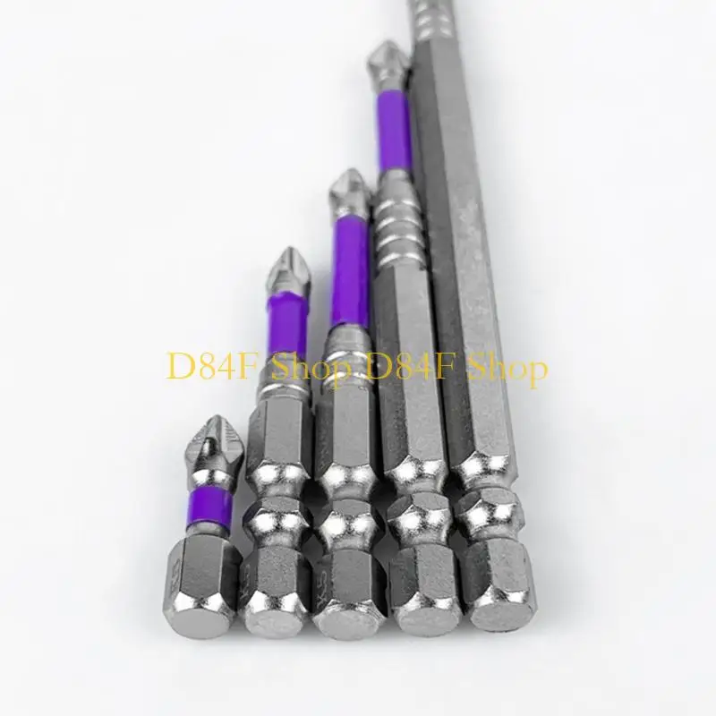 D84F 12Pcs Universal 6.35MM Antislip Bit Spring Action Hold Impact Proof
