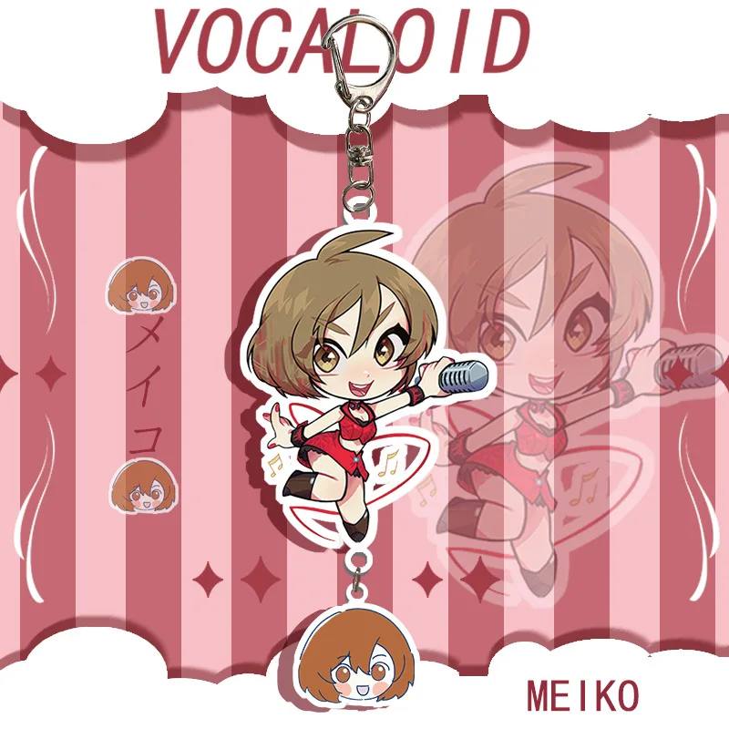 Anime Baru Hatsune Miku Kaito Rin Len Luka MEIKO Kawaii Versi Q Angka Gantungan Kunci Akrilik Liontin Model Mainan Hadiah Boneka