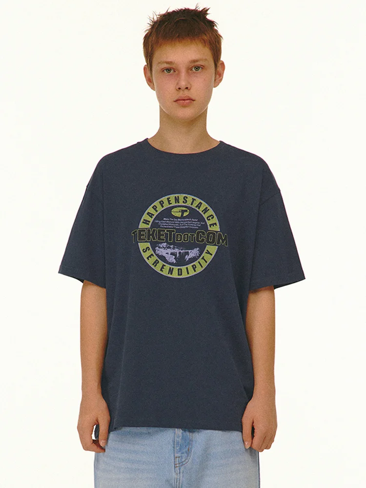

New Short Sleeved T-shirt with American Retro Style Letters Korean Version Loose Cotton Print