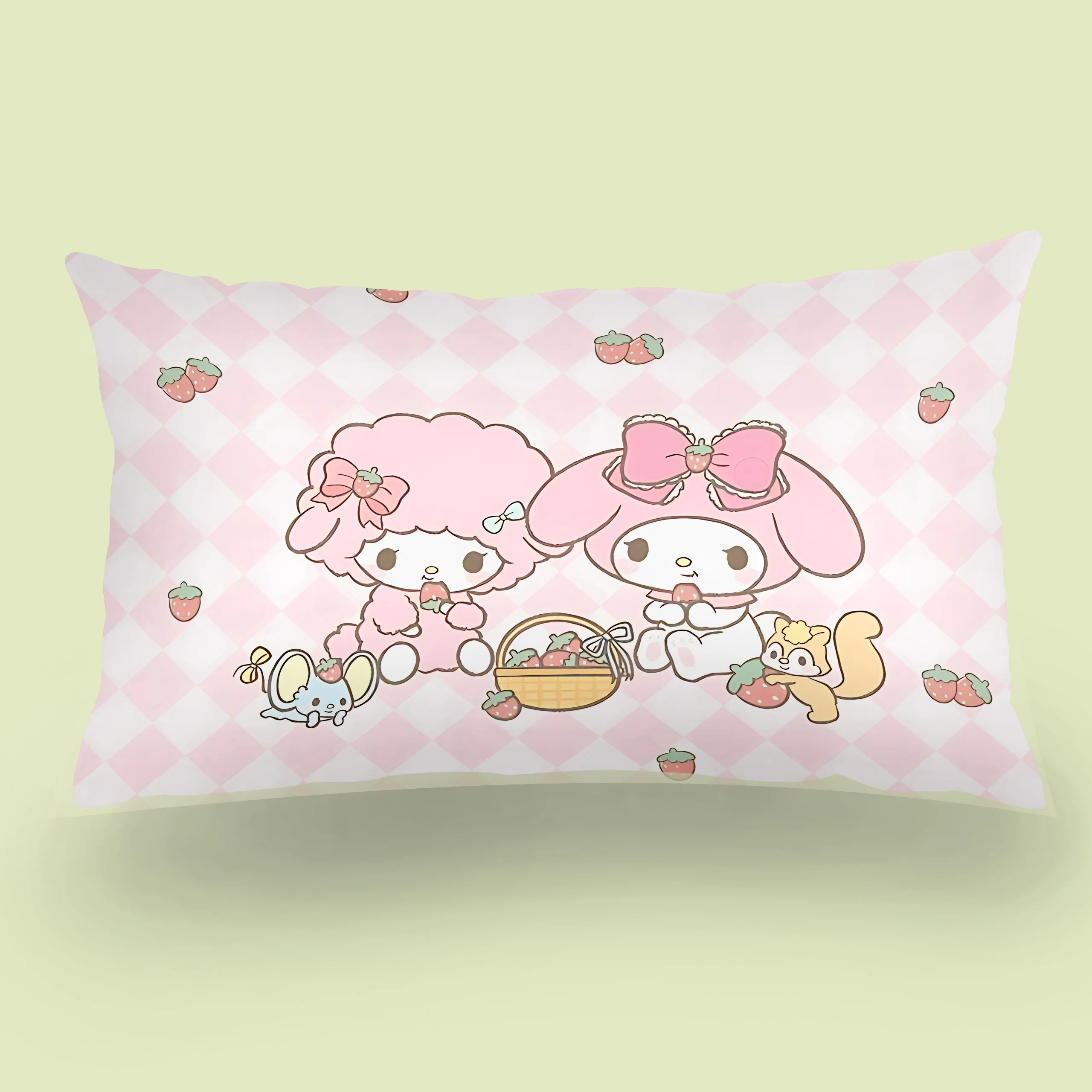 Cartoon My Melody Pillow Covers Cartoon Sofa Decorative Home Double-sided Printing Short Plush Cute Cushion Cover