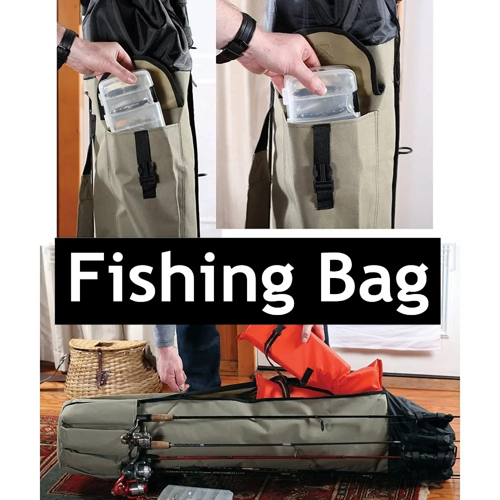

Outdoor Fishing Bag Big Capacity Fishing Rod Hunting Camping Shoulder Bags Fishing Gear Tool Storage Fish Pole Hand Bag