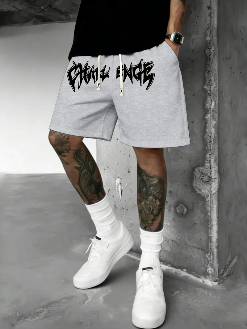 

Men's Summer Drawstring Waist Printed Shorts, Versatile Casual Outdoor Sports Shorts Comfortable Athletic Leisure Shorts